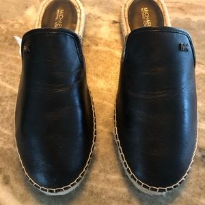 Michael Kors Black Leather Mules